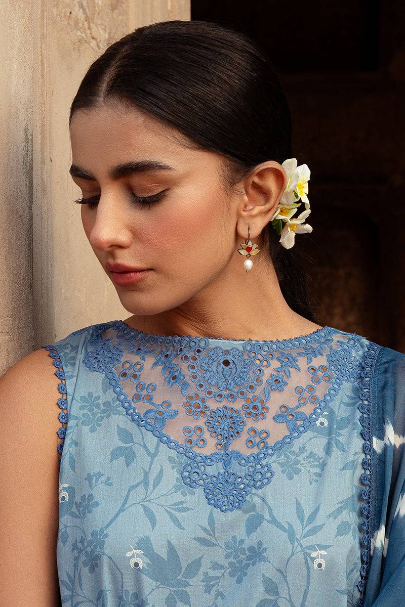 Cross Stitch | Premium Lawn 24 | BLUE SAND - Pakistani Designer Dress - by Cross Stitch | Type: Formal - 100% Original at Saira Sultan