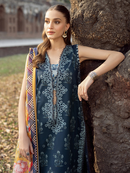 Bin Ilyas | Naqsh Naaz Luxury Lawn 25 | 2082 - B M Midnight Blue Lawn