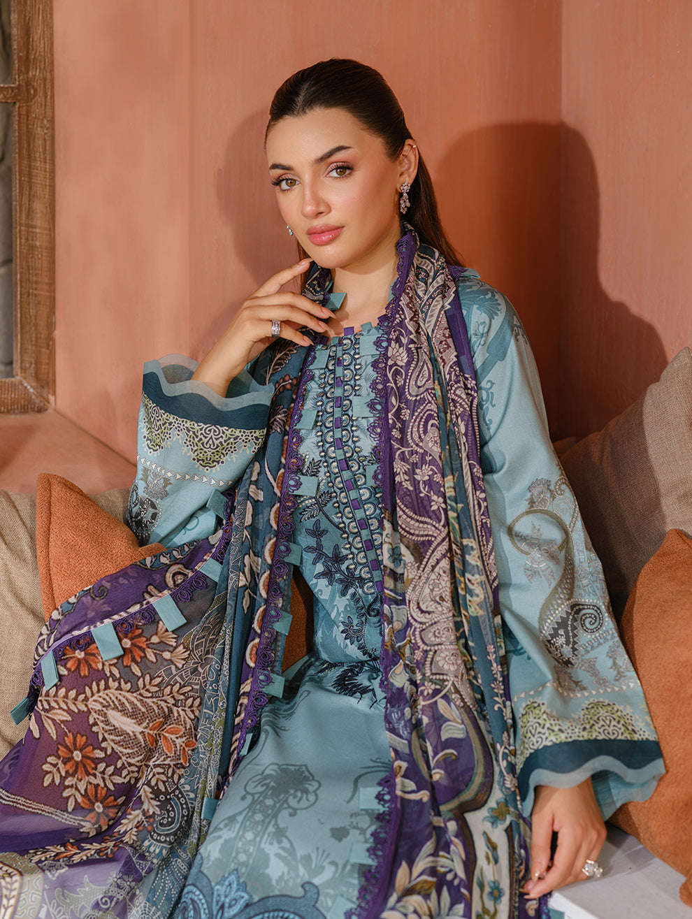 Jade | Cambric 25 | URBANE EMBROIDERED CAMBRIC 25 PG - Pakistani Designer Dress - by Jade - Type : Ladies Clothes - 100% Original at Saira Sultan