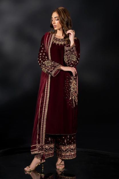 Naqshi | Makhmal 24 | MAHYM XL Maroon Velvet