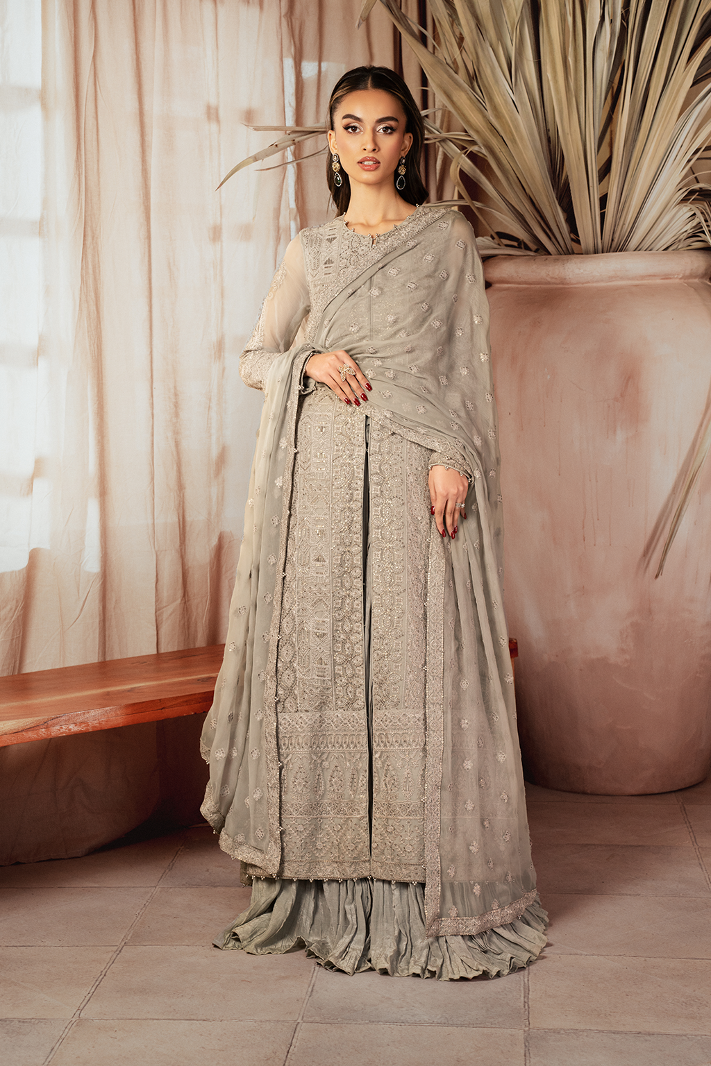 Iznik | Chiffon Kari | ICK-08 Embroidered Chiffon - Pakistani Designer Dress - by Iznik | Type: Bridal - 100% Original at Saira Sultan