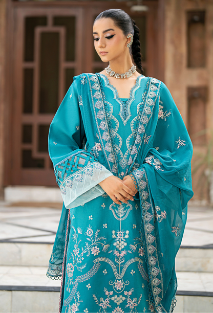 Humdum | Selin Lawn 25 | Selin - D01 M Teal Lawn