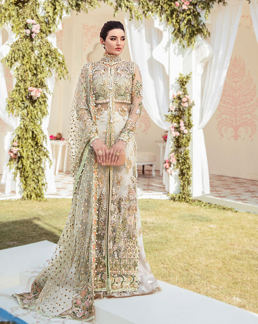 Gulaal | Wedding Formals | Cher Embroidered Net 3-Piece Suit WS-04 - Pakistani Designer Dress - by Gulaal | Type: Bridal - 100% Original at Saira Sultan