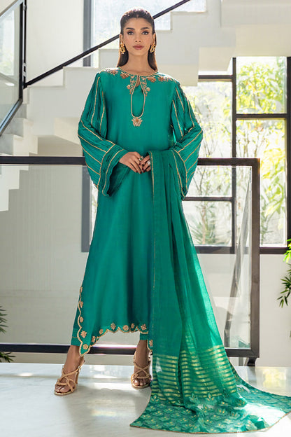 Chic Ophicial | Celenia Pret | Emerald Green M Emerald Green Pure Sheesha Silk