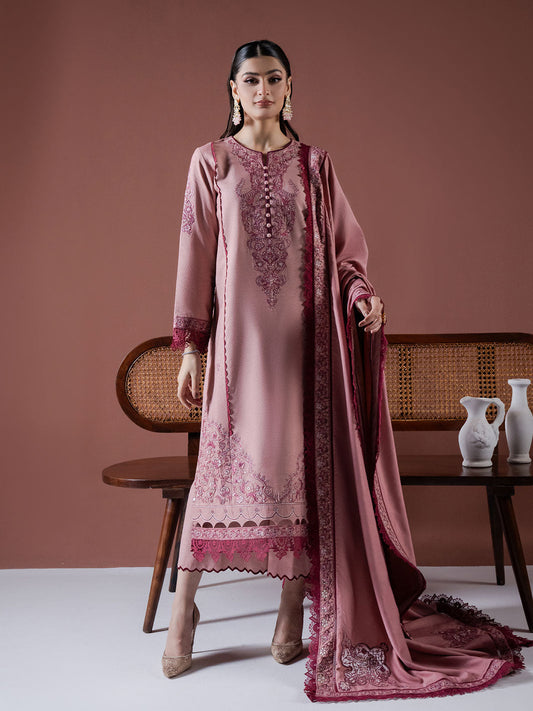 Faiza Faisal | Winter Edit 2024 | LEENA XS Rose Pink Karandi