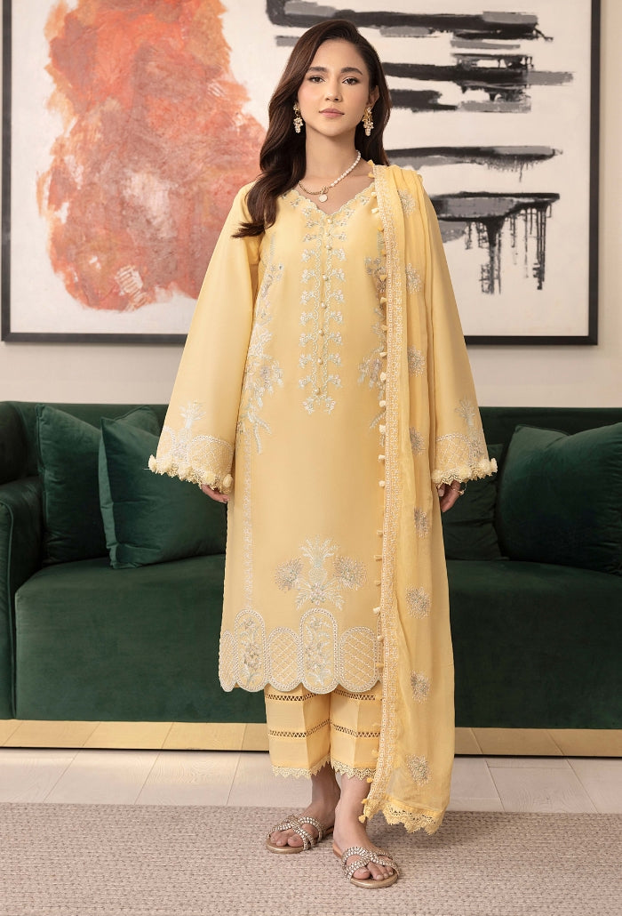 Humdum | Dilkash 25 | Dilkash - D05 XS Dust Yellow Lawn