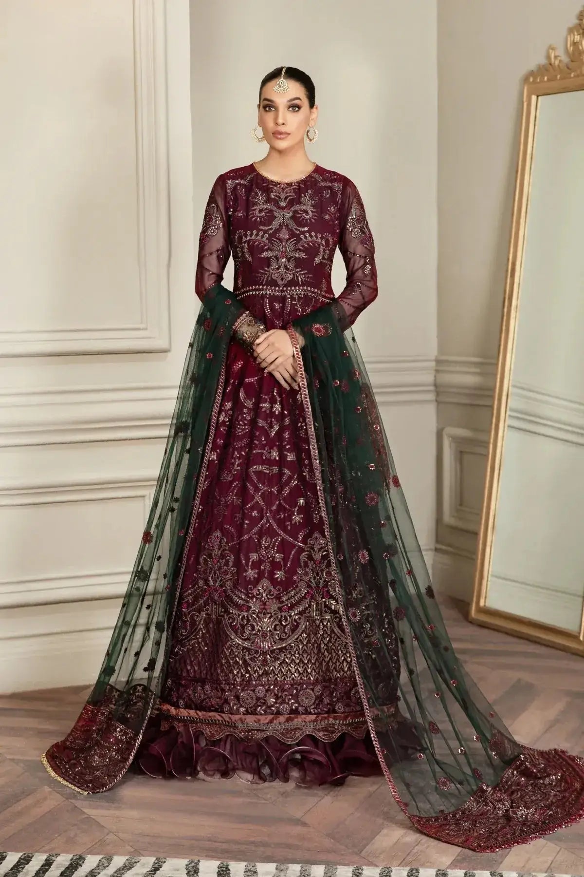 Zarif | Mehroz Formals | Berry Wood - Pakistani Designer Dress - by Zarif | Type: Formal - 100% Original at Saira Sultan