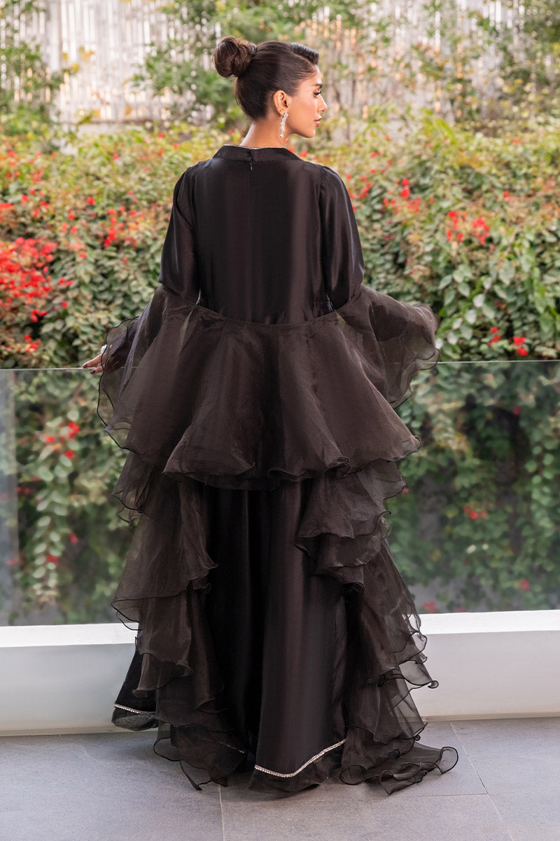 Chic Ophicial | Celenia Pret | Elegant Black Kalidar S Black Pure Sheesha Silk