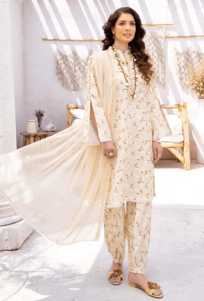 Humdum | Gardenia Lawn 24 | PLG 3 - D010 - Pakistani Designer Dress - by HumDum | Type: Luxury - 100% Original at Saira Sultan