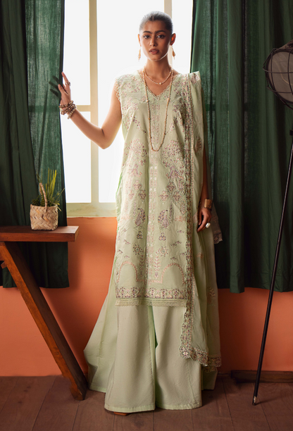 Humdum | Lala Rukh Lawn | Lalarukh - D07 M Mint Green Lawn