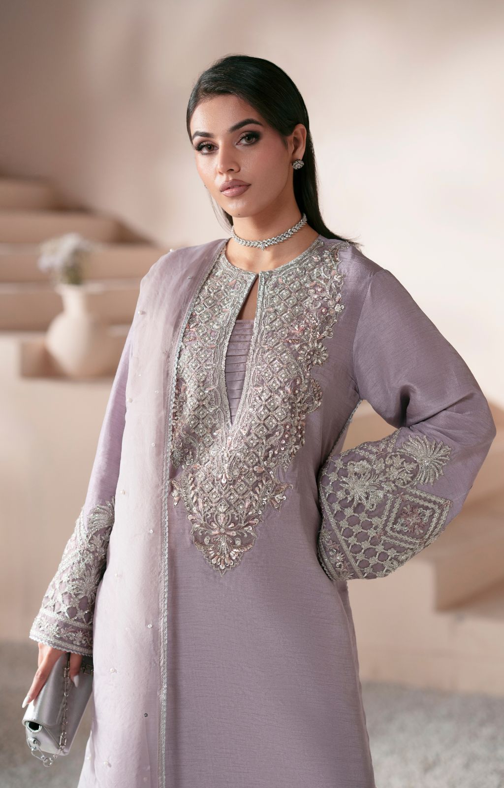 Ajr Couture | Symphony Luxe Festive 25 | Celestia XL Light Lavender Korean Raw Silk