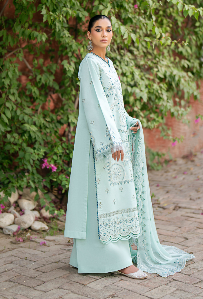 Humdum | Selin Lawn 25 | Selin - D06 L Ice Blue Lawn