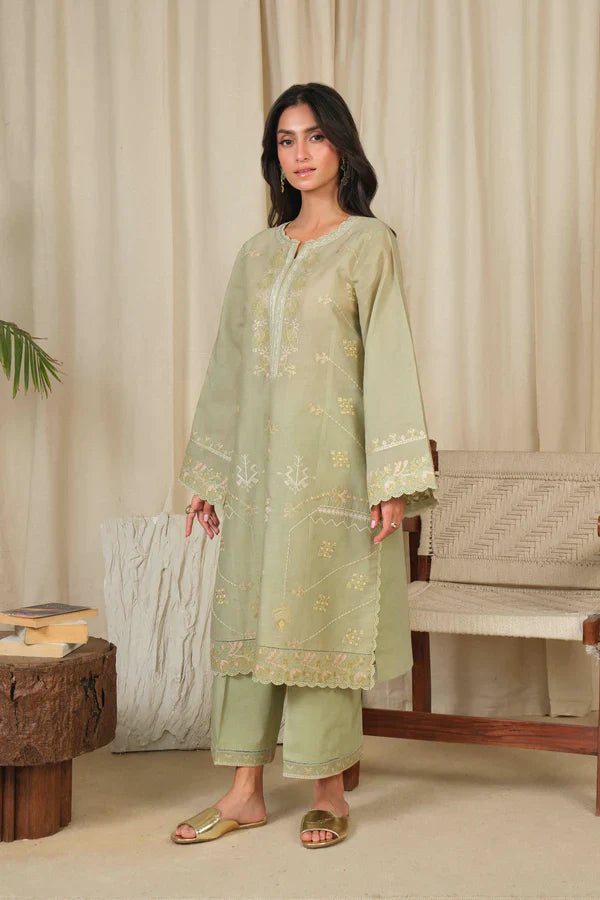 Noor by Saadia Asad | Noor Pret 25 | D4 - Muted Green - Pakistani Designer Dress - by Noor by Saadia Asad - Type : Ladies Clothes - 100% Original at Saira Sultan