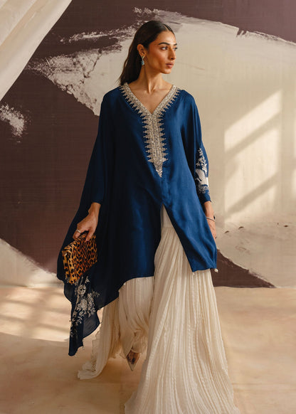 Mahgul | Eye of Cemal | Bejewelled Ocean XL Blue Korean Raw Silk