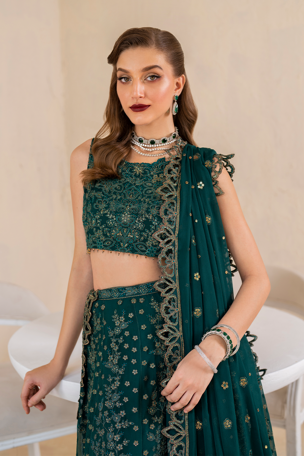 Iznik | Chinnon Chiffon | CC-47 Embroidered Chiffon - Pakistani Designer Dress - by Iznik | Type: Formal - 100% Original at Saira Sultan
