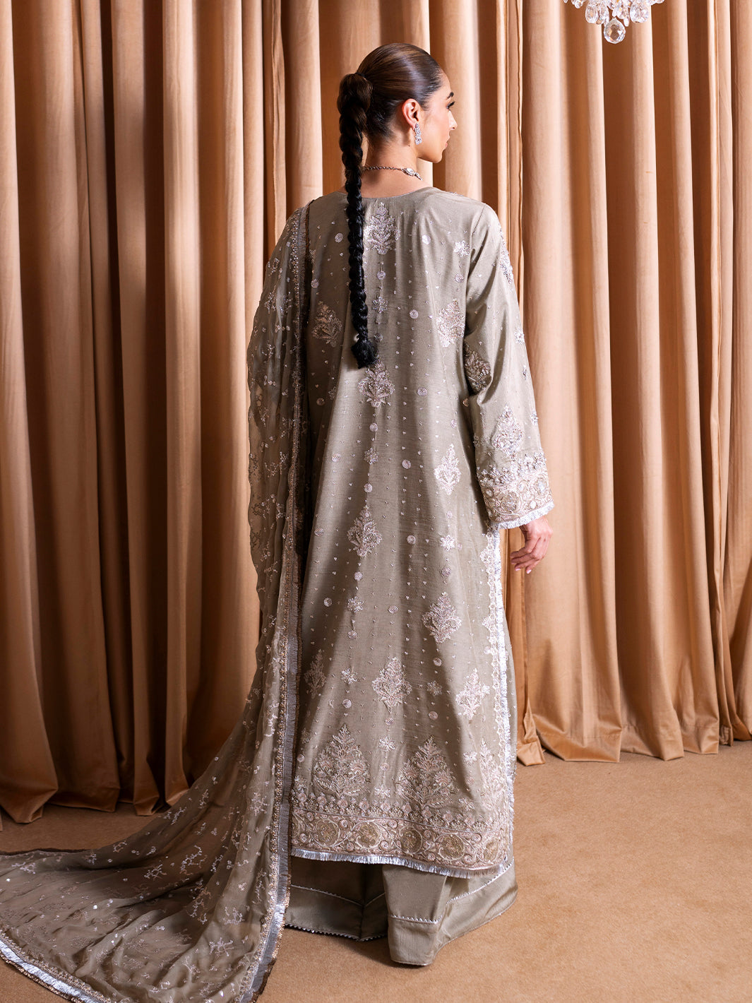 Faiza Faisal | Rema Wedding Formals 24 | Kiran M Gray Raw Silk