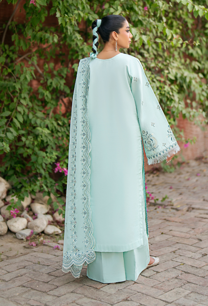 Humdum | Selin Lawn 25 | Selin - D06 S Ice Blue Lawn