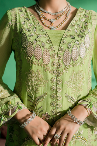 Zebtan | Farmaish Formals | FC-05 M Aqua Green Chiffon