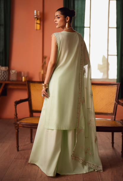Humdum | Lala Rukh Lawn | Lalarukh - D07 S Mint Green Lawn