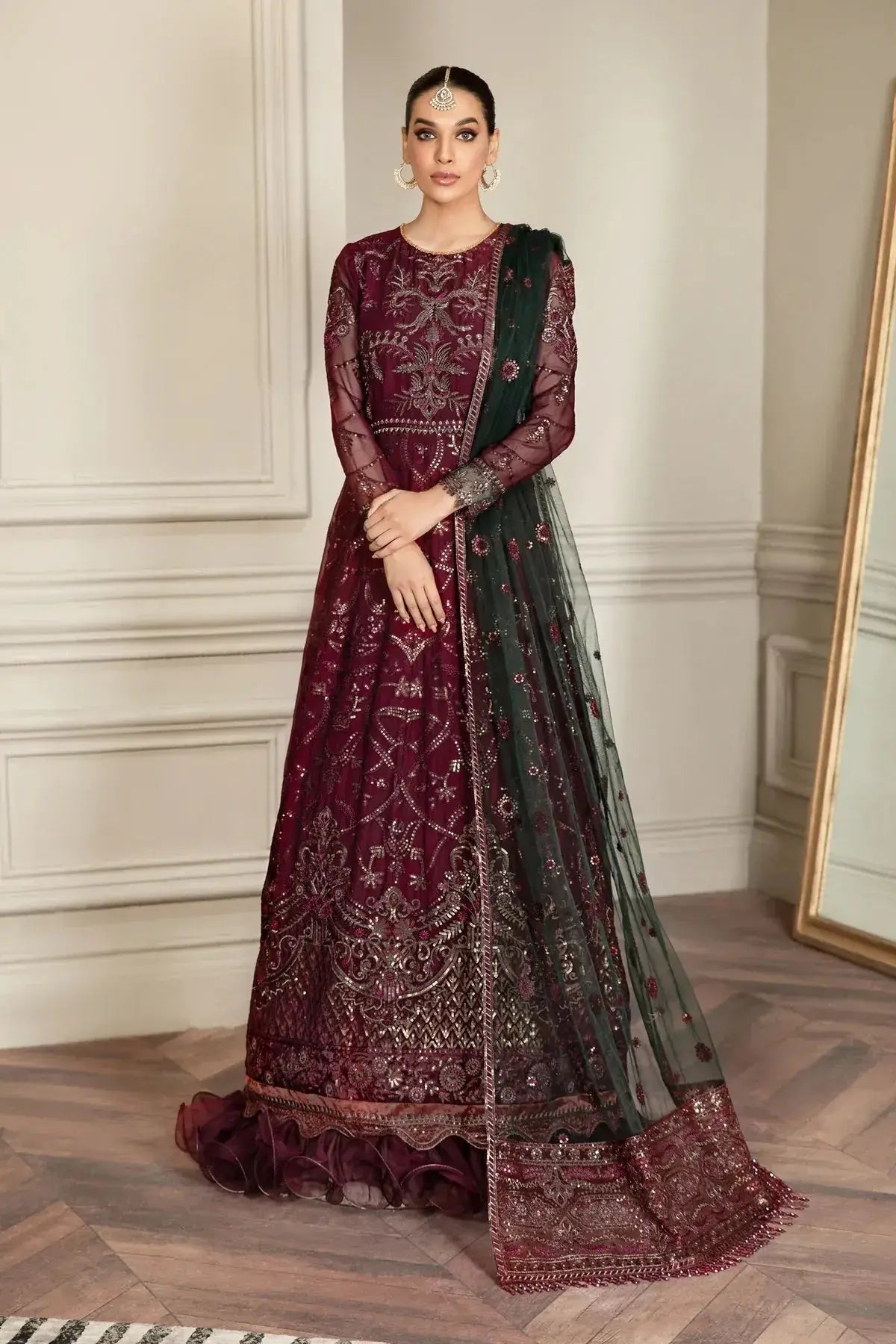 Zarif | Mehroz Formals | Berry Wood - Pakistani Designer Dress - by Zarif | Type: Formal - 100% Original at Saira Sultan