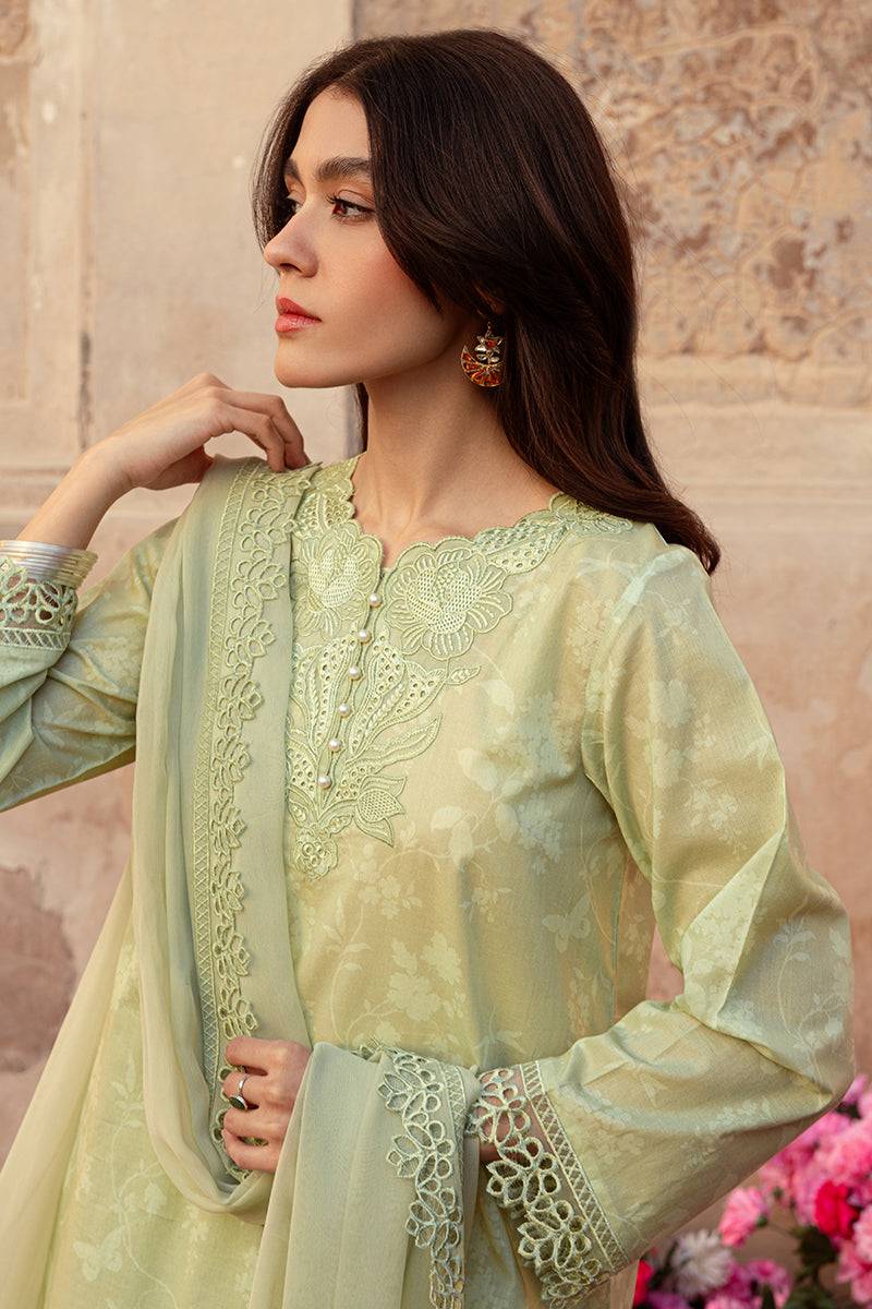 Cross Stitch | Premium Lawn 24 | MISTED GREEN - Pakistani Designer Dress - by Cross Stitch | Type: Formal - 100% Original at Saira Sultan