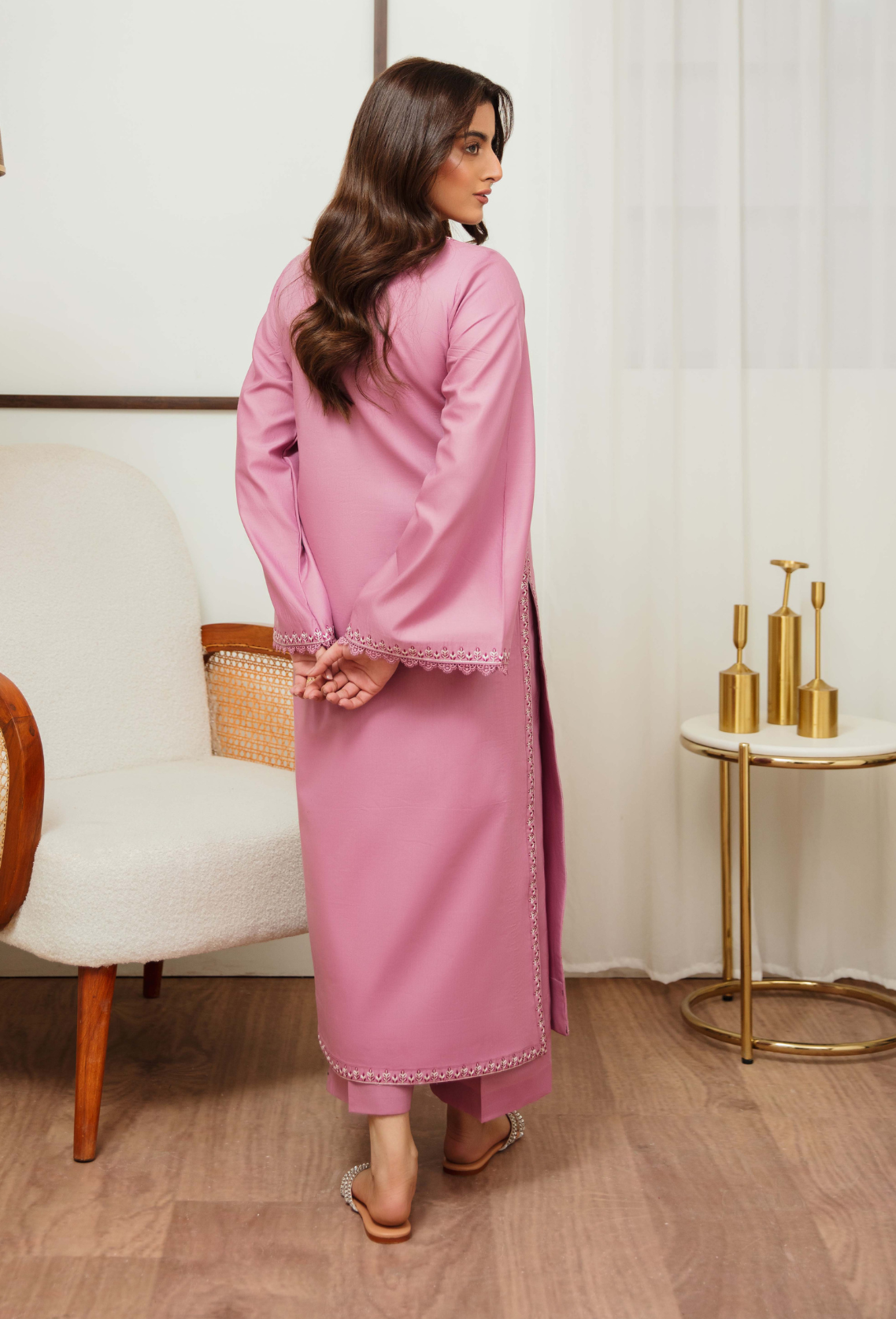 Humdum | Ayra Ready to wear | Ayra - D03 S Dusty Pink Lawn