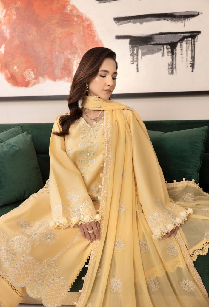 Humdum | Dilkash 25 | Dilkash - D05 L Dust Yellow Lawn