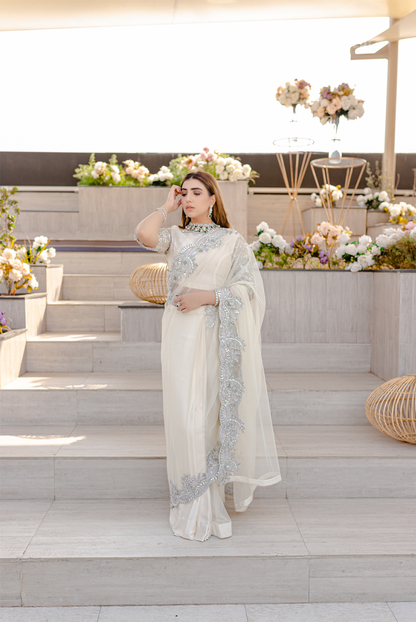 Ayesha and Usman | Celestial Night | Fleurine XS White Organza