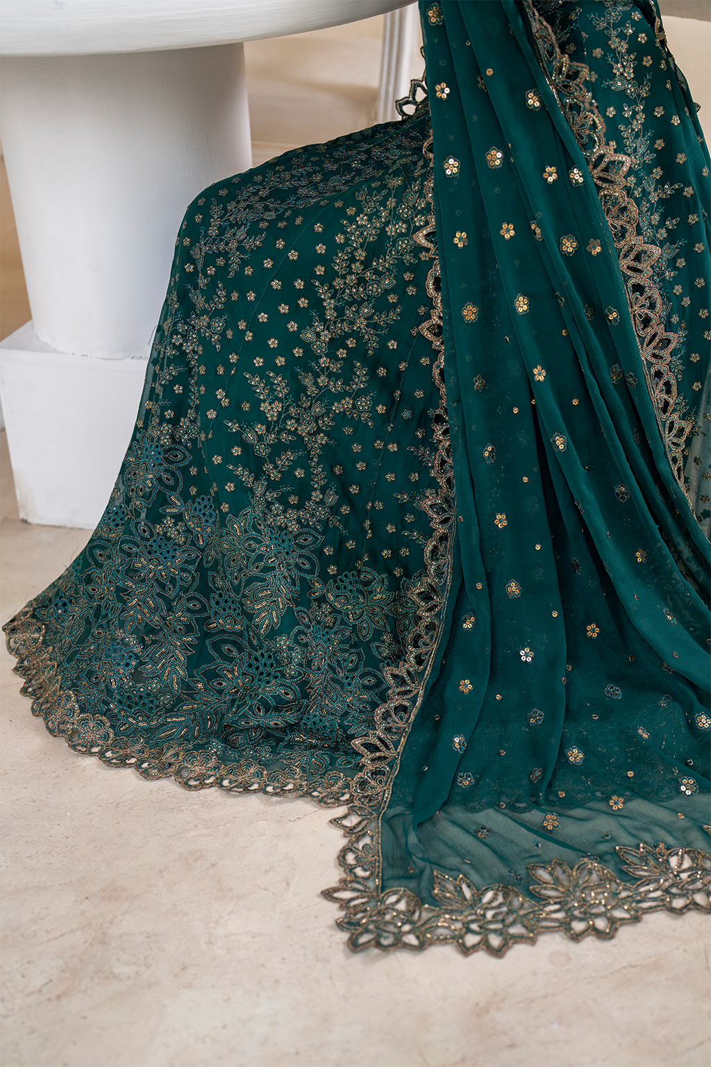 Iznik | Chinnon Chiffon | CC-47 Embroidered Chiffon - Pakistani Designer Dress - by Iznik | Type: Formal - 100% Original at Saira Sultan