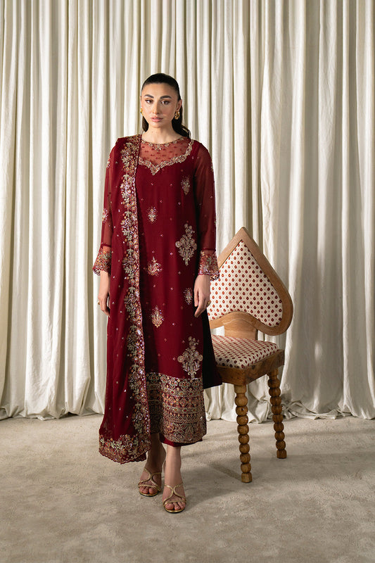 Neeshay | Ready to Wear Chiffon | RTW-CHFN-05 Red - Pakistani Designer Dress - by Neeshay - Type : Ladies Clothes - 100% Original at Saira Sultan