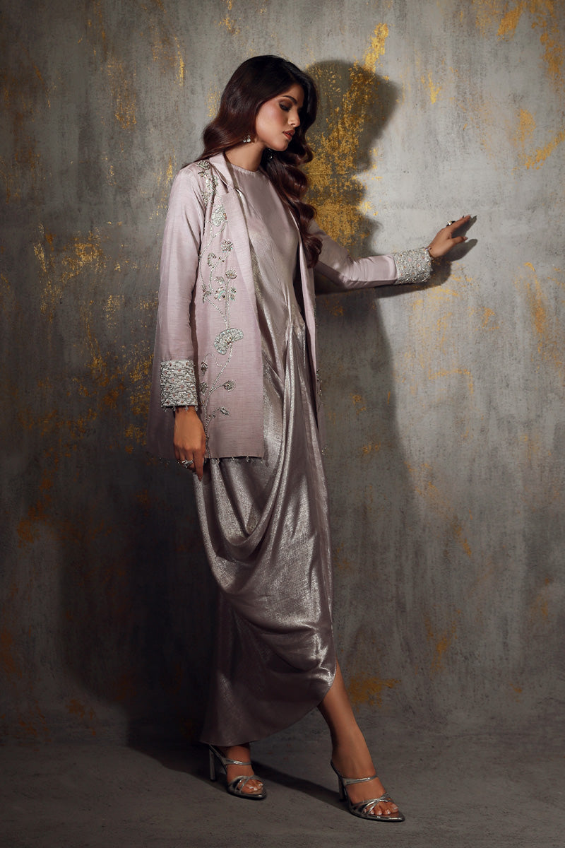 Wardha Saleem | Luxury Pret Fusion Wear | VIVIEN L Lilac Korean Silk