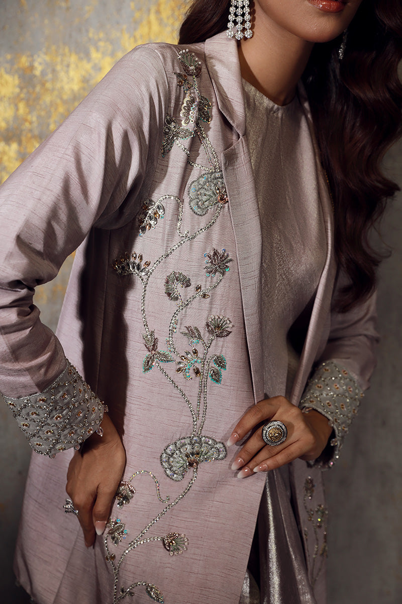 Wardha Saleem | Luxury Pret Fusion Wear | VIVIEN M Lilac Korean Silk