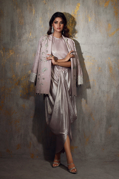 Wardha Saleem | Luxury Pret Fusion Wear | VIVIEN S Lilac Korean Silk