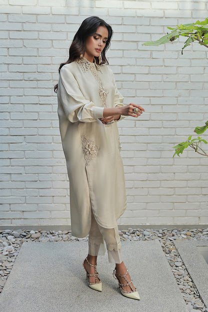 Wardha Saleem | Luxury Pret Traditional Wear | MIA Custom Size Off White Korean Raw Silk