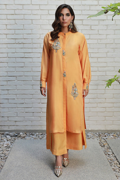 Wardha Saleem | Luxury Pret Traditional Wear | ARZA XS Peach Cotton Silk
