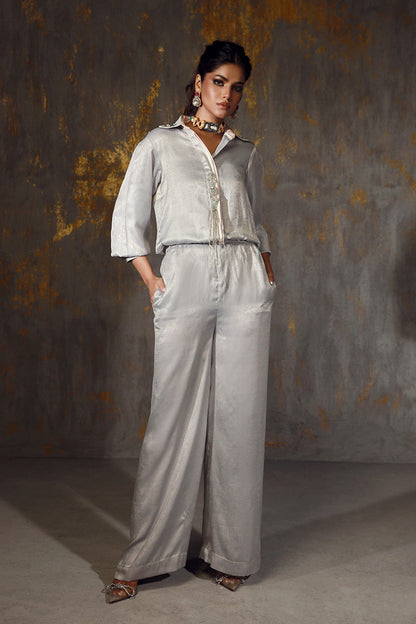 Wardha Saleem | Luxury Pret Fusion Wear | REIA XS Gray Velvet Silk