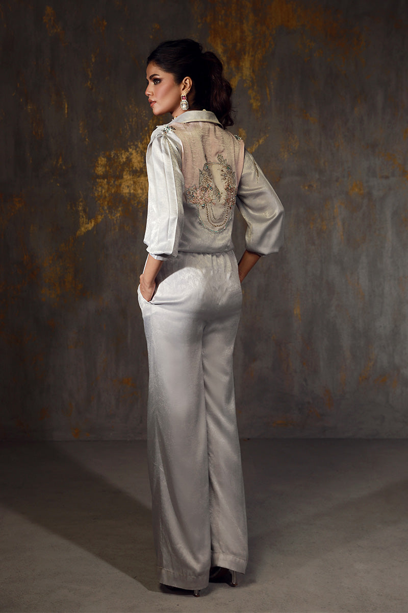 Wardha Saleem | Luxury Pret Fusion Wear | REIA S Gray Velvet Silk