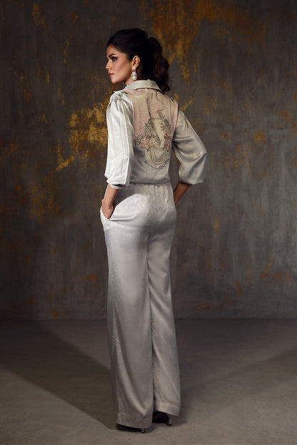 Wardha Saleem | Luxury Pret Fusion Wear | REIA S Gray Velvet Silk