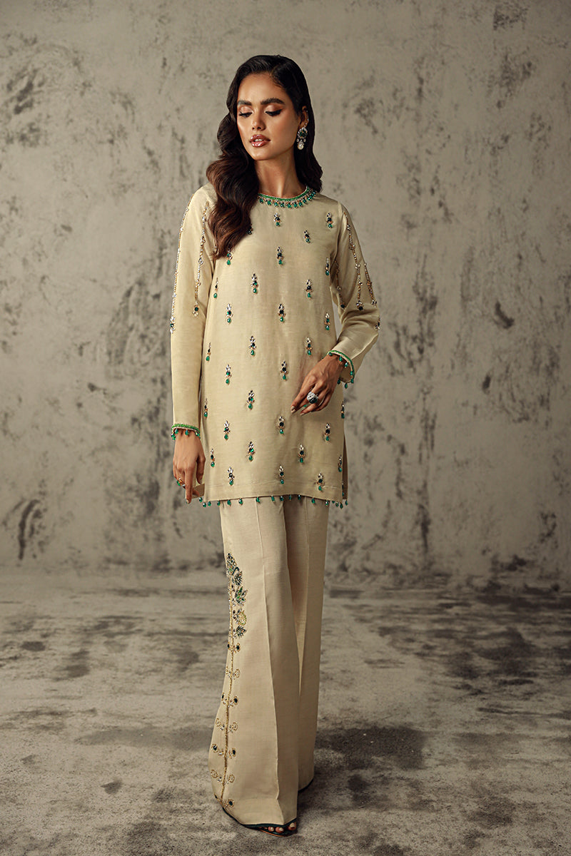 Wardha Saleem | Luxury Pret Traditional Wear | HANA XL Cream Korean Raw Silk