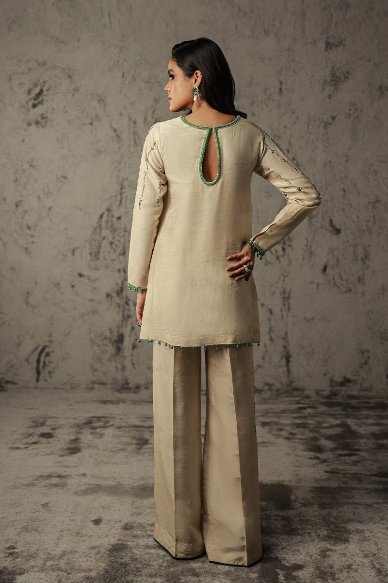 Wardha Saleem | Luxury Pret Traditional Wear | HANA S Cream Korean Raw Silk