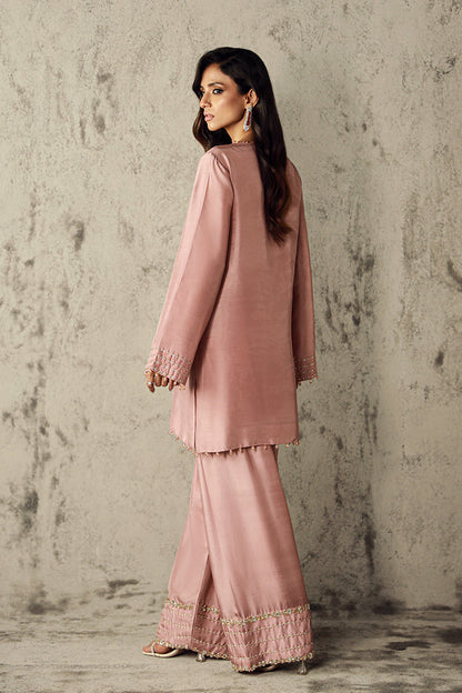 Wardha Saleem | Luxury Pret Traditional Wear | IMAN S Salmon Pink Pure Raw Silk