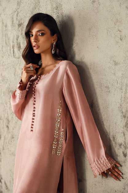 Wardha Saleem | Luxury Pret Traditional Wear | IMAN L Salmon Pink Pure Raw Silk