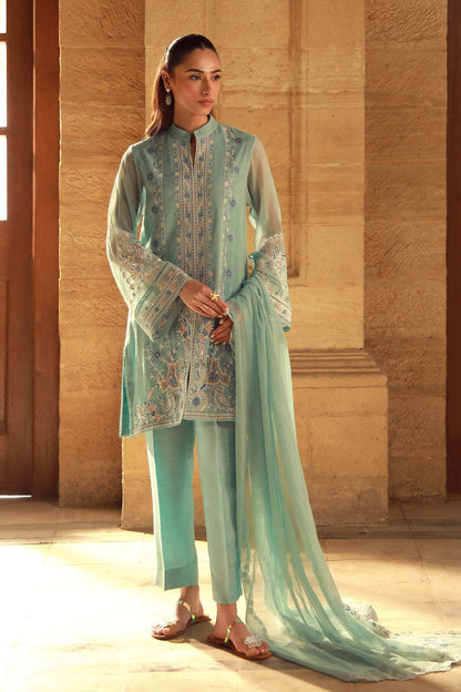 Sahar | Luxe Pret 25 | Persian Turquoise S Aqua Cotton Net