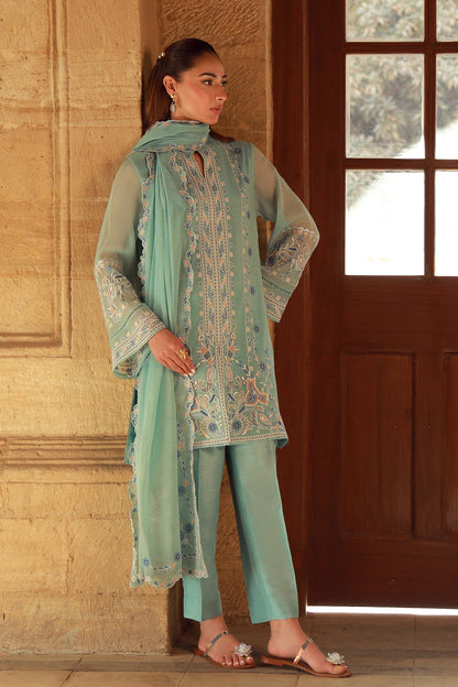 Sahar | Luxe Pret 25 | Persian Turquoise M Aqua Cotton Net