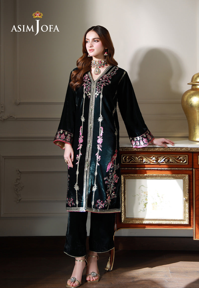 Asim Jofa | Velvet Edit | AJVG-05 S Sea Green Velvet