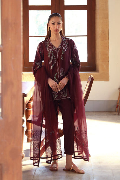 Sahar | Luxe Pret 25 | Atelier Royale S Maroon Raw Silk