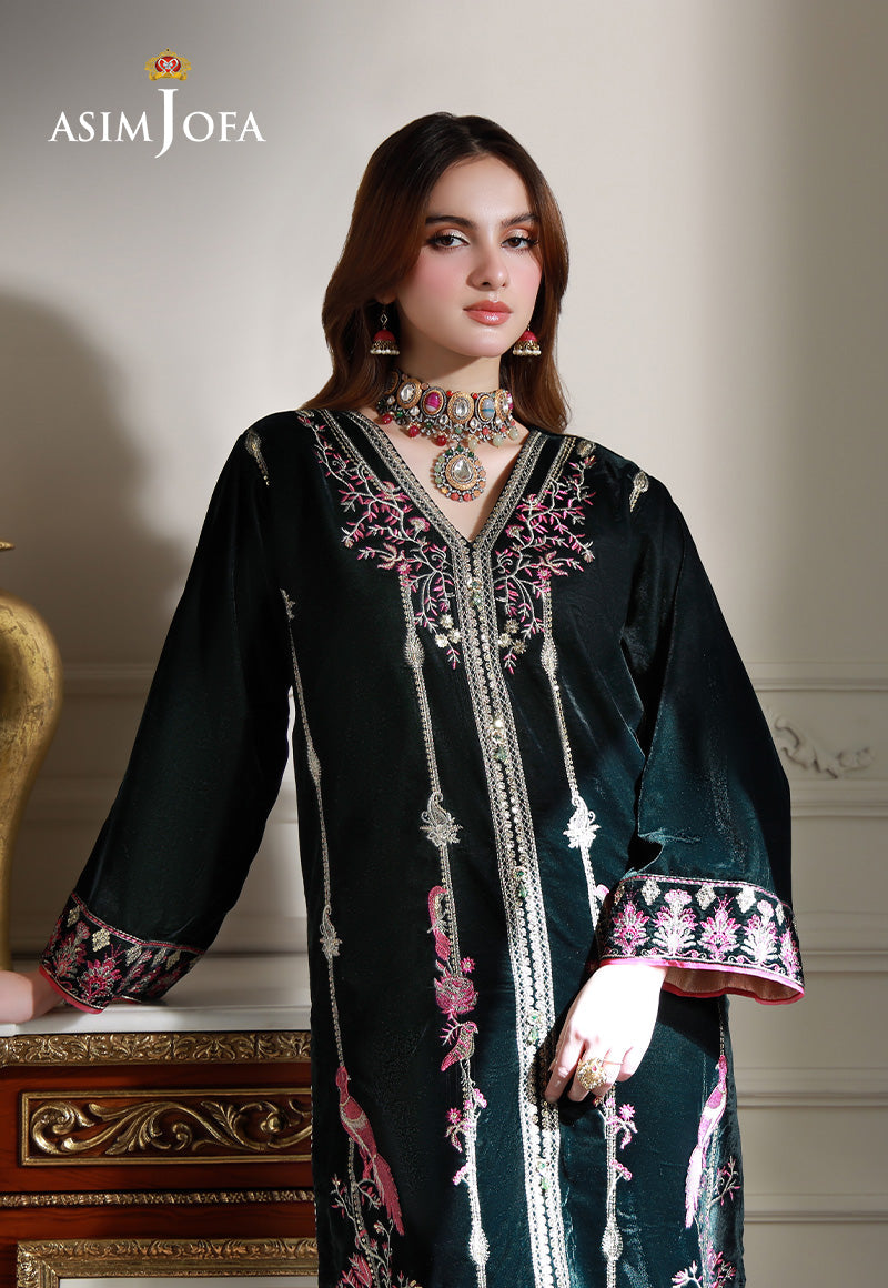 Asim Jofa | Velvet Edit | AJVG-05 L Sea Green Velvet
