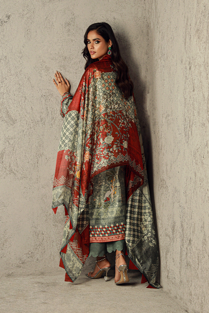 Wardha Saleem | Luxury Pret Traditional Wear | RIHAM XL Pistachio Green Pure Raw Silk