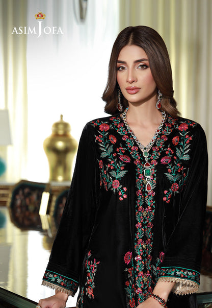 Asim Jofa | Velvet Edit | AJVG-01 L Black Velvet