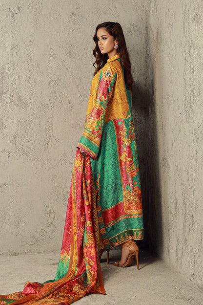 Wardha Saleem | Luxury Pret Traditional Wear | ARWA XL Mustard Pure Raw Silk